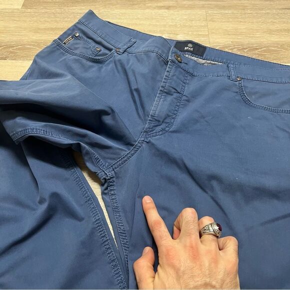 Brax Cooper Fancy Regular Fit Blue Patterned 5 Pocket Pant Size 42x29 - Picture 7 of 11